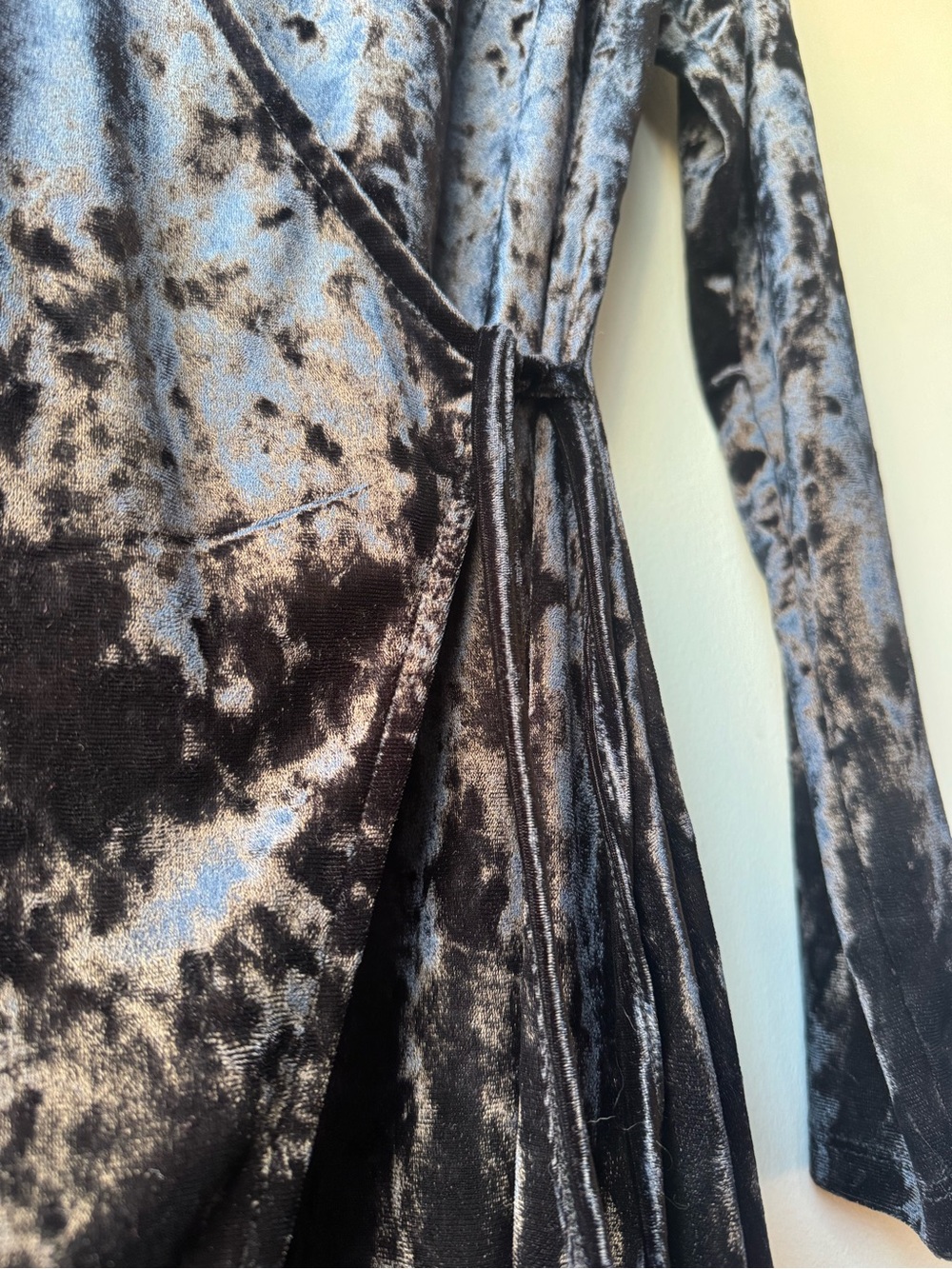 Black Velvet Wrap Dress - Picture 8 of 11